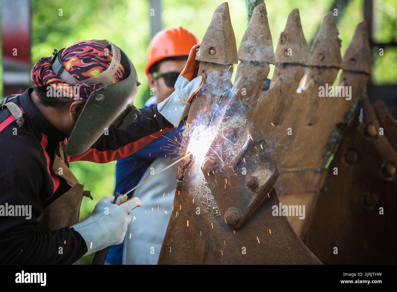 Cutting A Steel With A Gas Torch. Gas Welding And Oxy-fuel Cutting Are ...