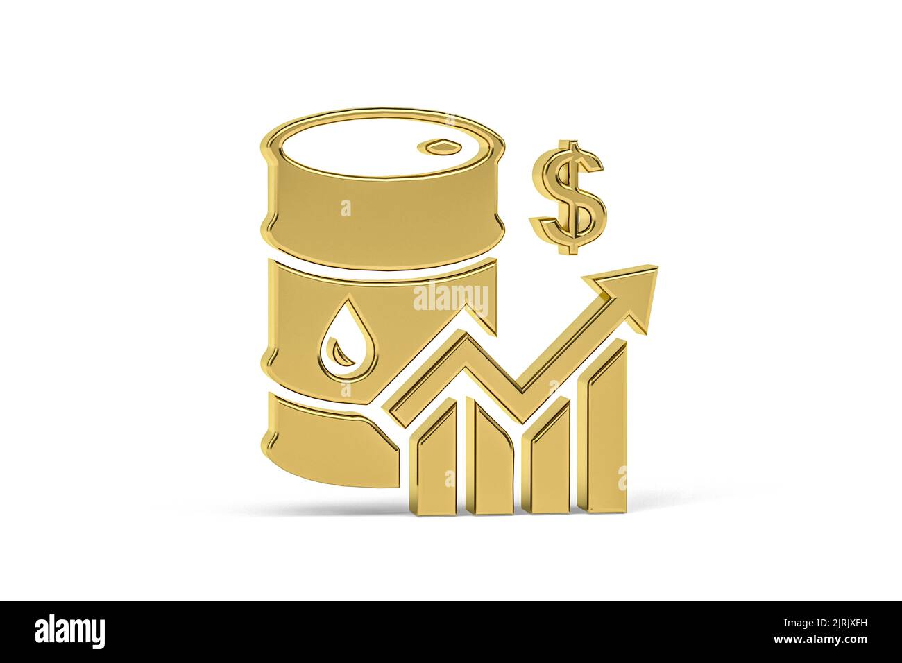 Golden 3d energy crisis icon isolated on white background - 3d render ...