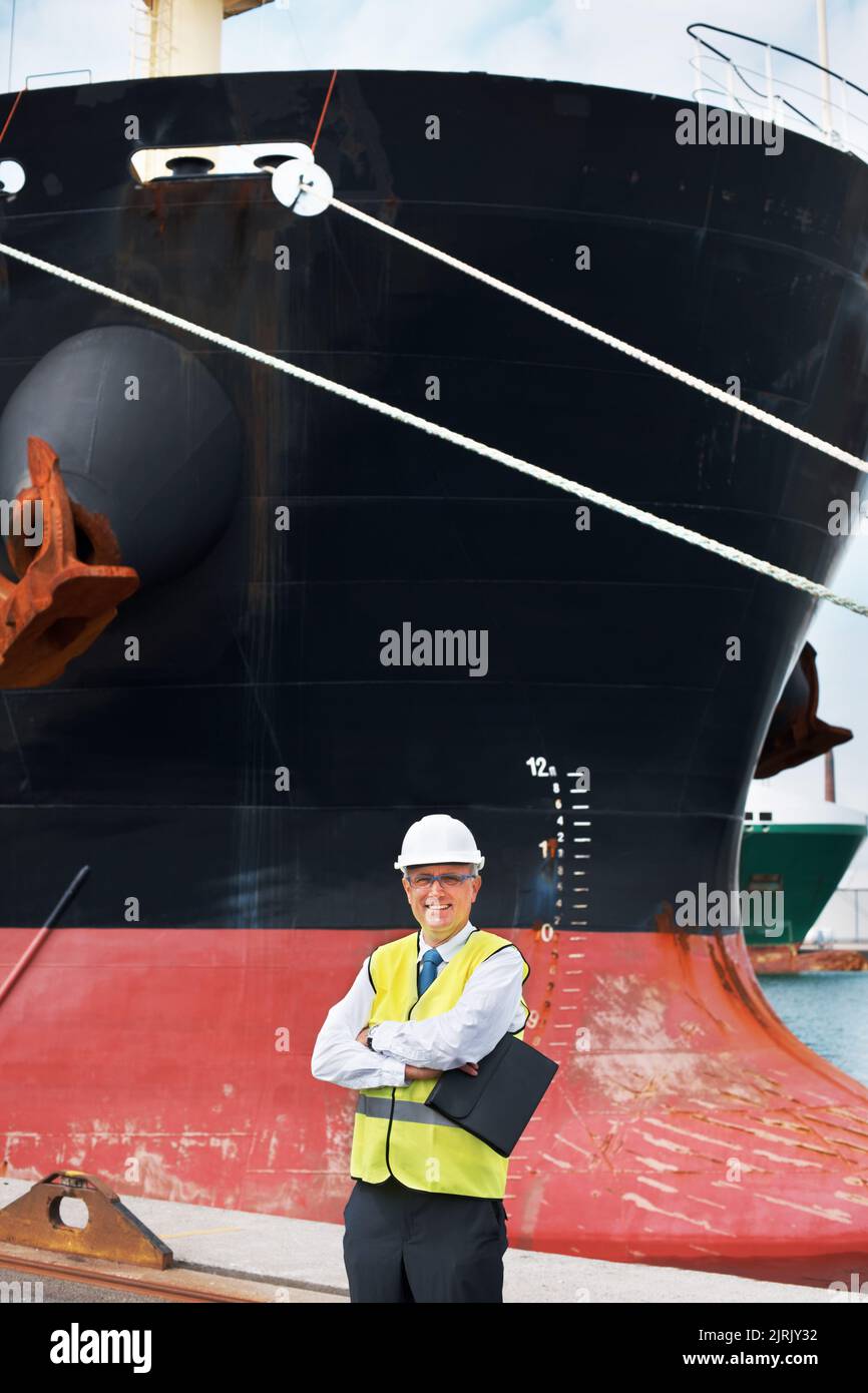 Shipping logistics, delivery and boat engineer with motivation