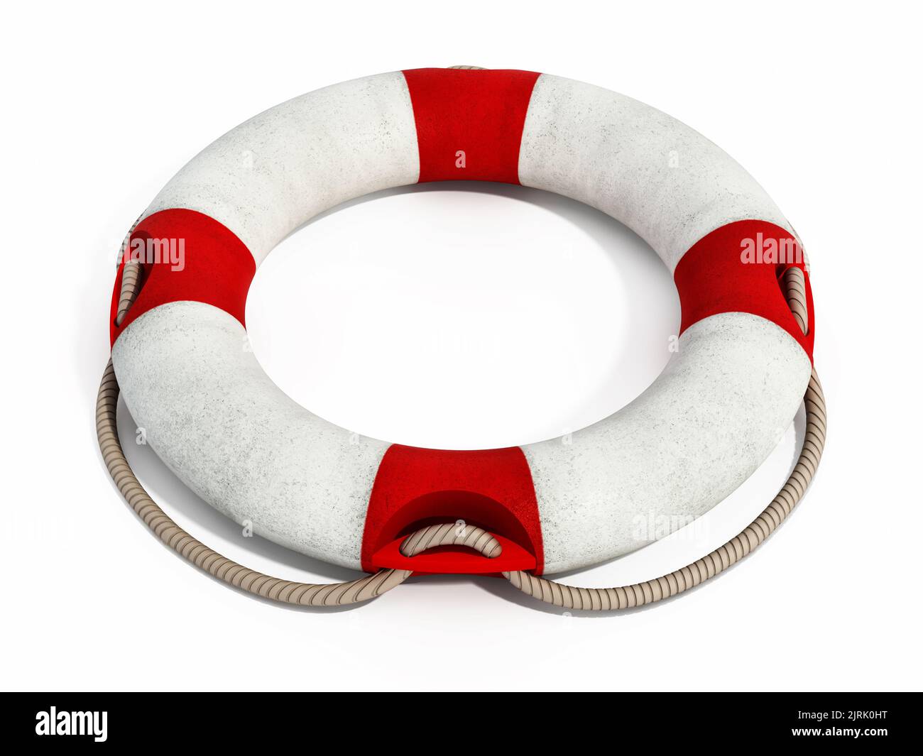 Life buoy isolated on white background. 3D illustration. Stock Photo