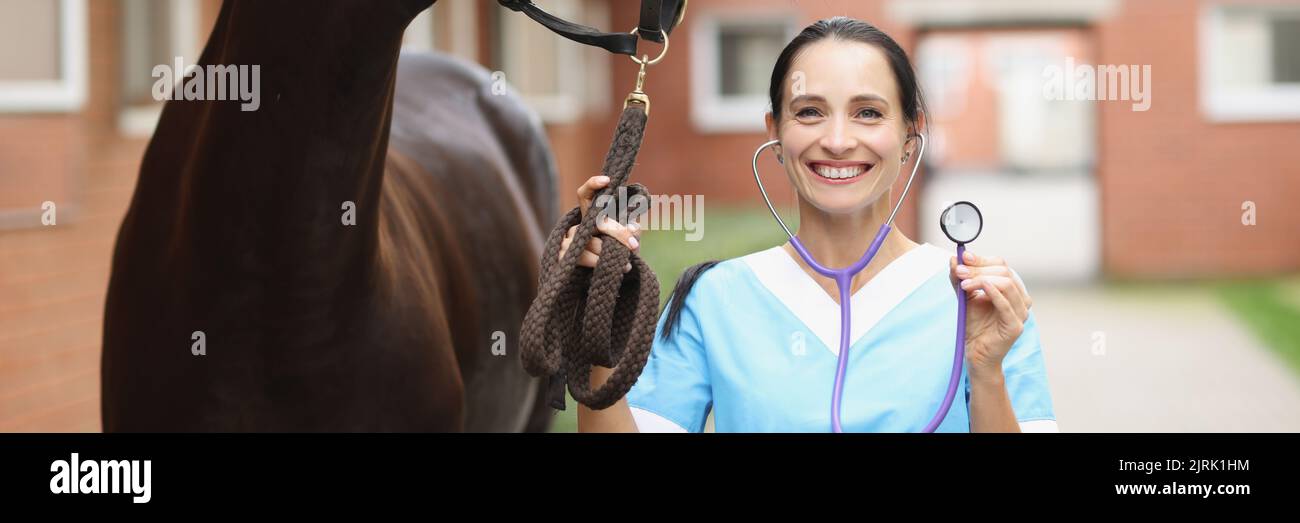Girl with draft horse hi-res stock photography and images - Alamy