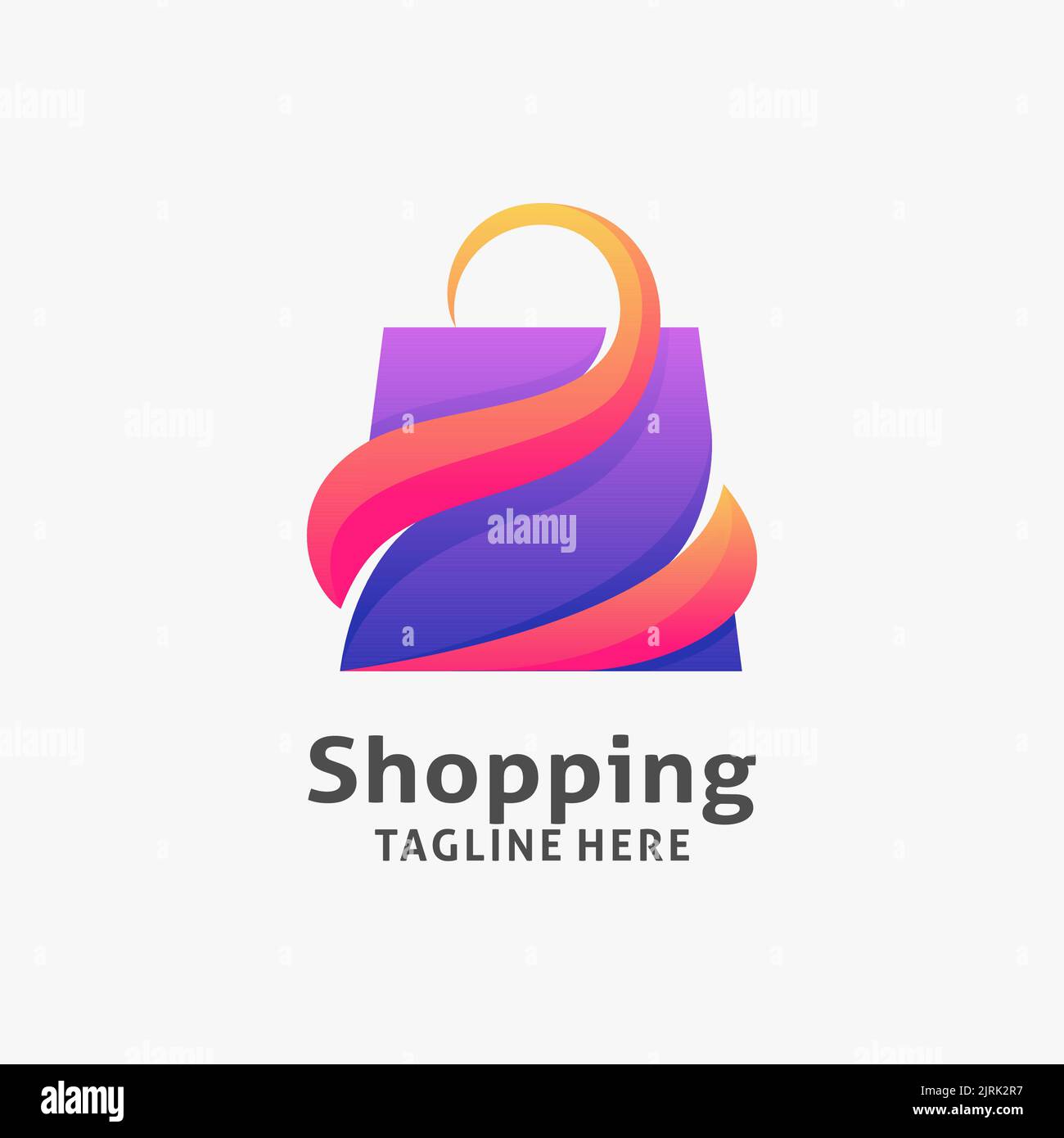 Shopping bag logo design Stock Vector