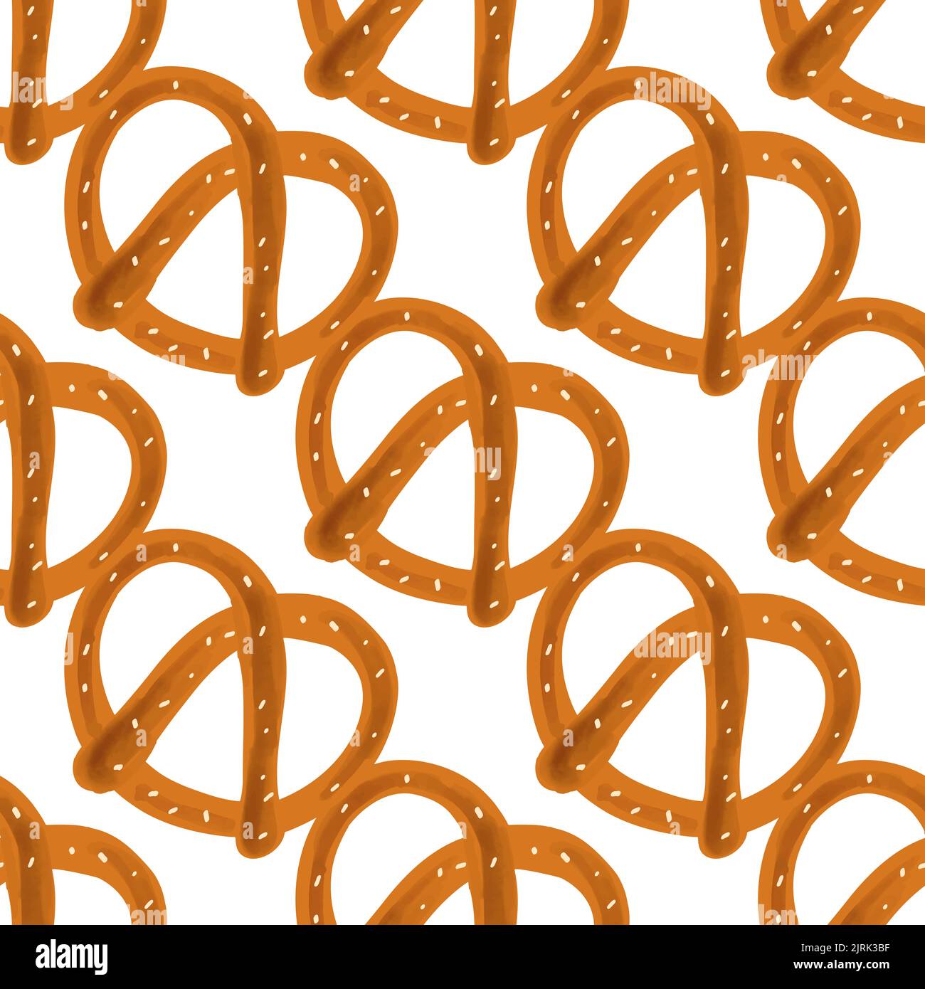 Snacks Pattern Background Seamless pattern with traditional snack pretzel illustration on white ...