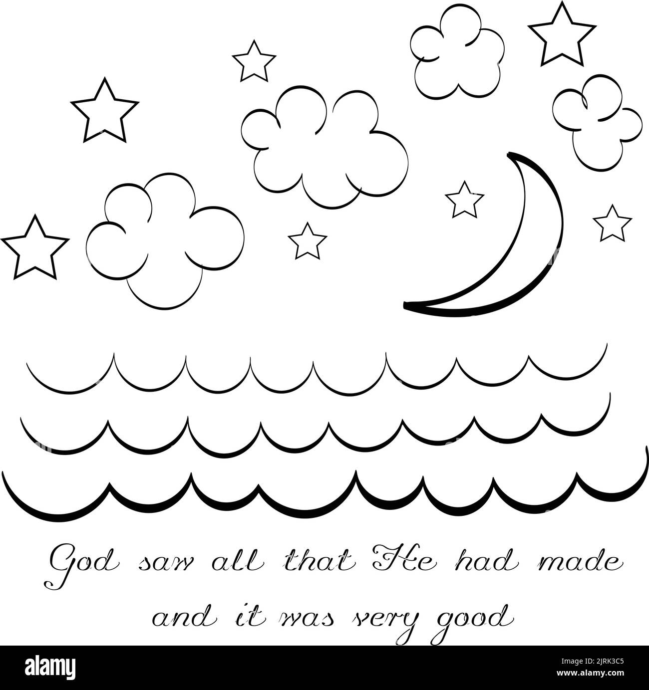 Christian Art. Hand Drawn Religious element. Biblical Illustration for