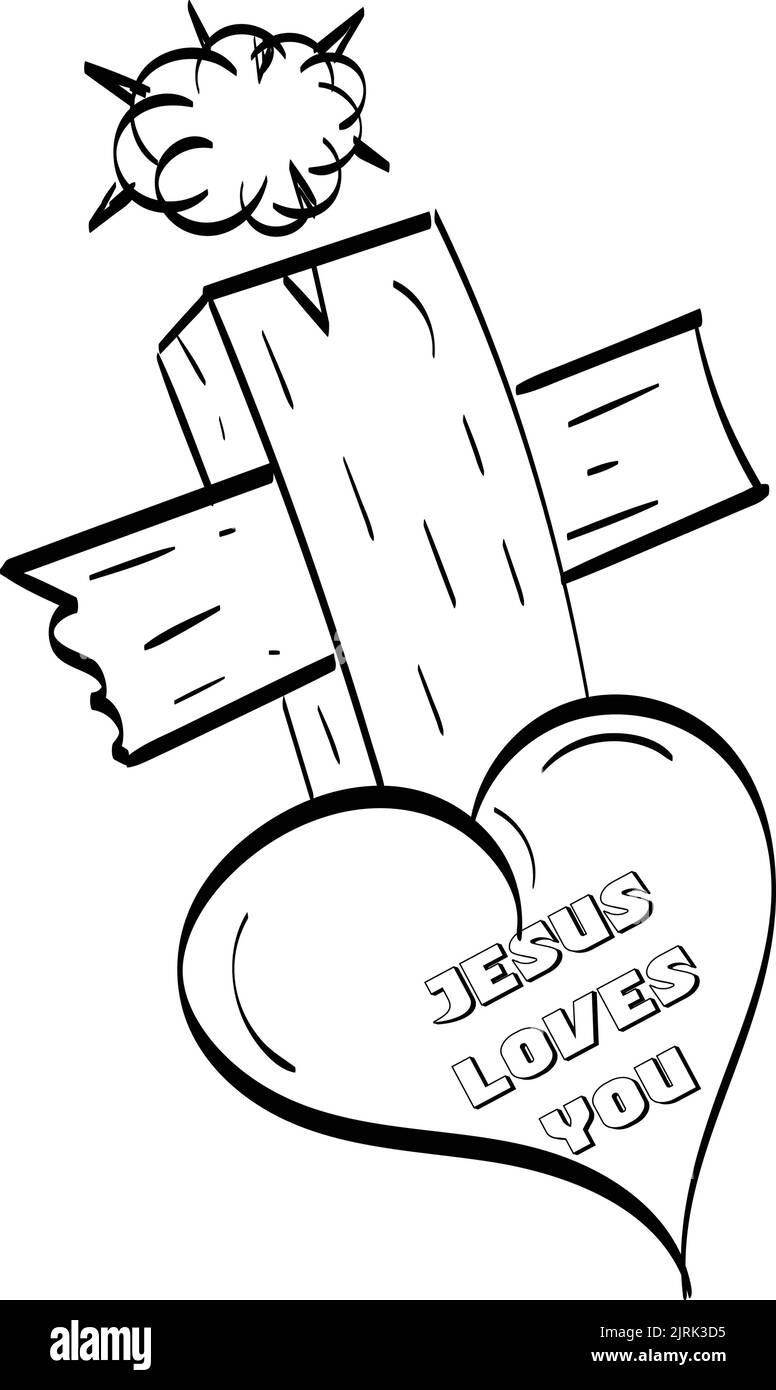 Christian Art. Hand Drawn Religious element. Biblical Illustration for