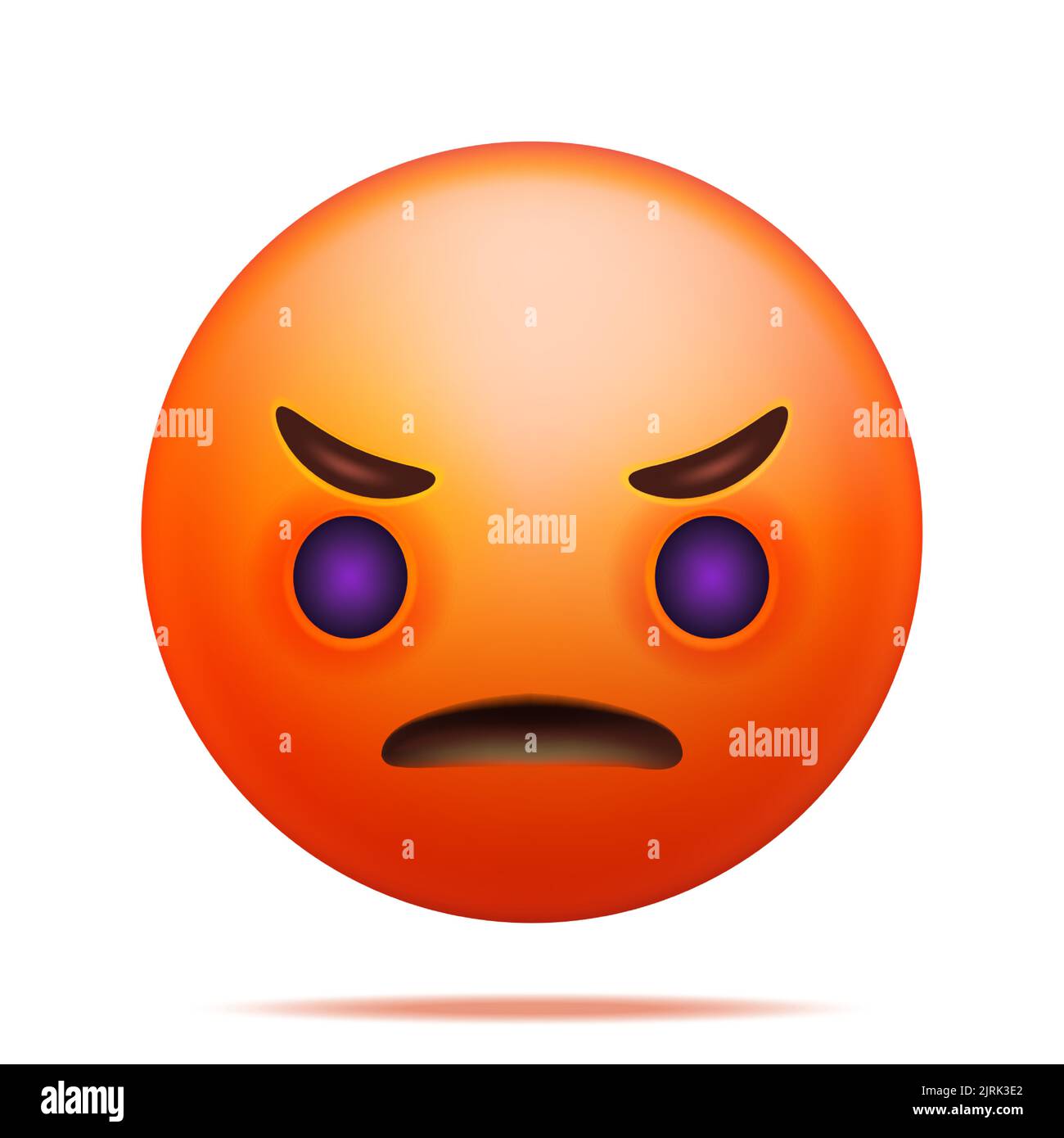 3D Red Angry Emoticon Isolated Stock Vector Image & Art Alamy
