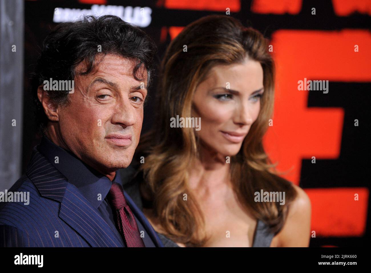File photo dated October 11, 2010 of Sylvester Stallone attends the premiere of Red at the Mann's Chinese Theatre in Los Angeles. Sylvester Stallone and Jennifer Flavin are divorcing after 25 years of marriage. Flavin filed a petition 'for dissolution of marriage and other relief' from the Rocky actor, 76, on Friday at a court in Palm Beach County, Florida. Stallone and Flavin, 54, married in 1997, though their relationship originally began in 1988 at a restaurant in Beverly Hills, California. Photo by Lionel Hahn/ABACAPRESS.COM Stock Photo