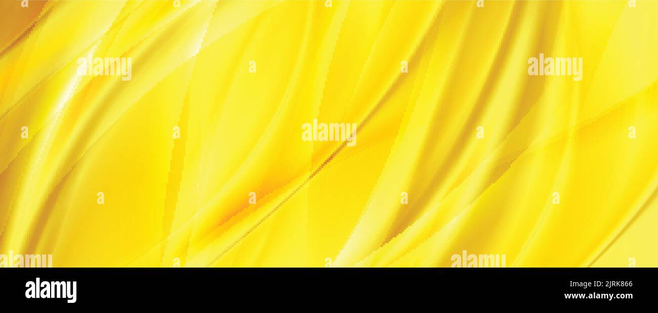 Bright yellow and orange abstract smooth waves vector background Stock Vector