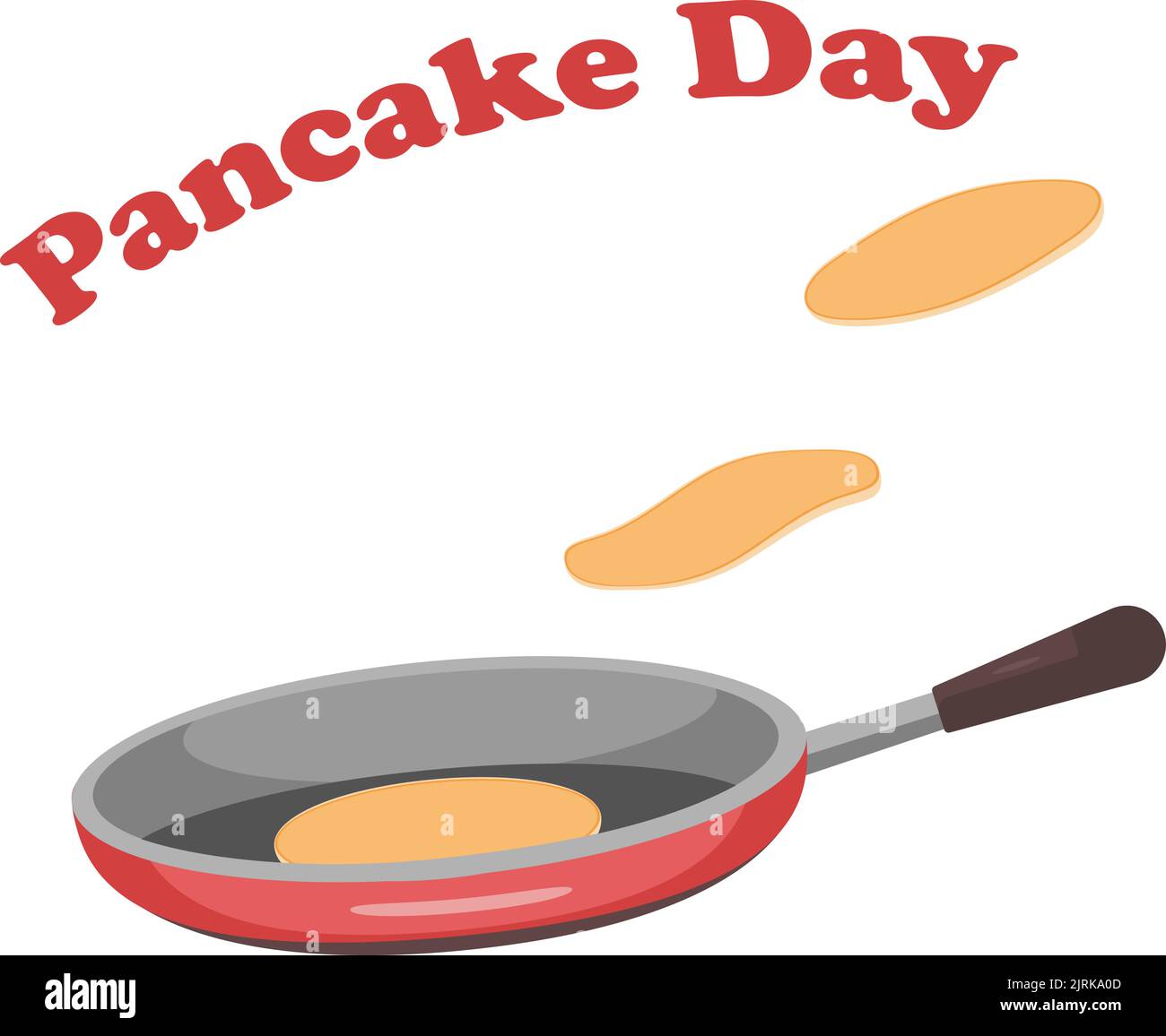 Fried pancakes in a frying pan. Beautiful design for the holiday