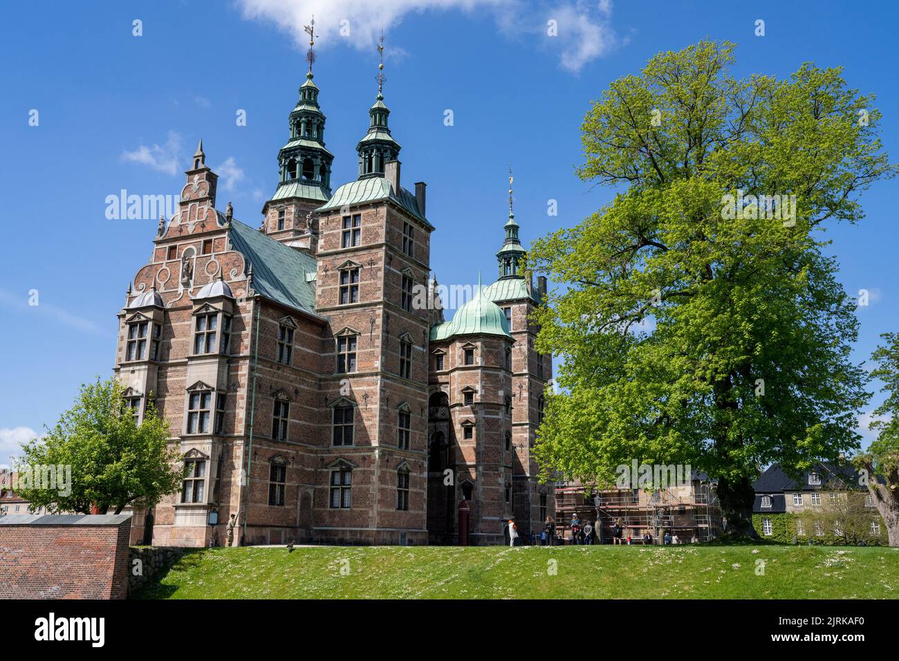 Rosenborg Royal Castle in Flourishing Kings Garden during Summertime Stock Photo