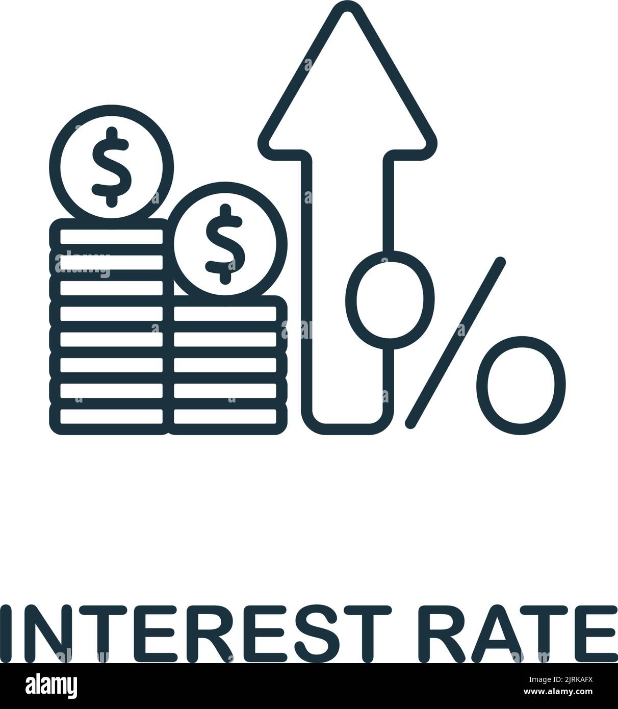 Interest Rate Icon. Line Simple Line Stock Market Icon For Templates ...