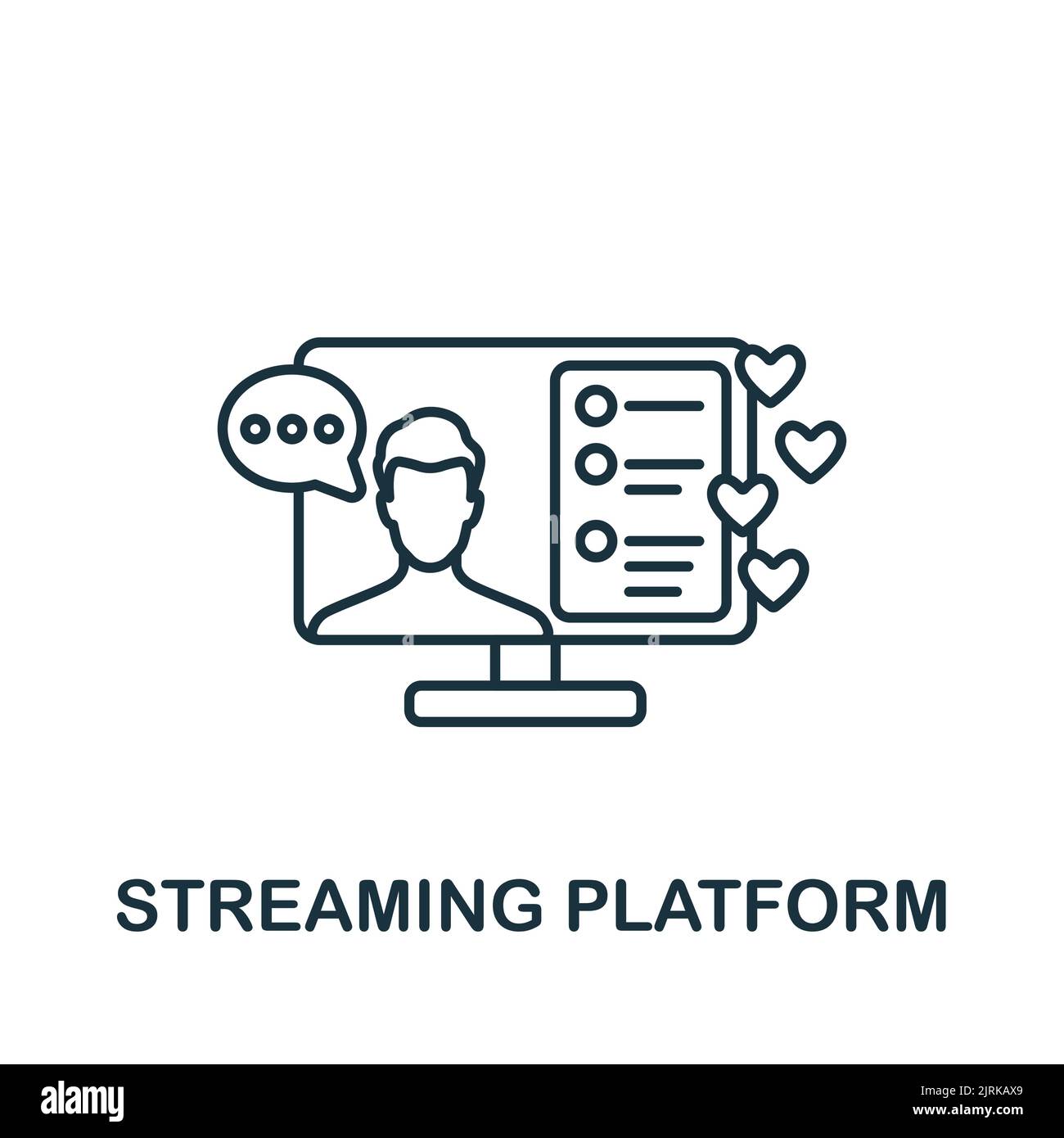 Steaming Platform icon. Line simple Streaming icon for templates, web ...