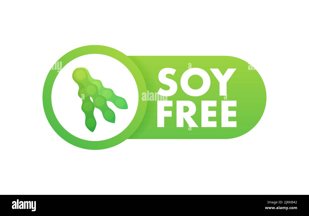Soy free. Health natural product, organic, bio theme. Vector stock