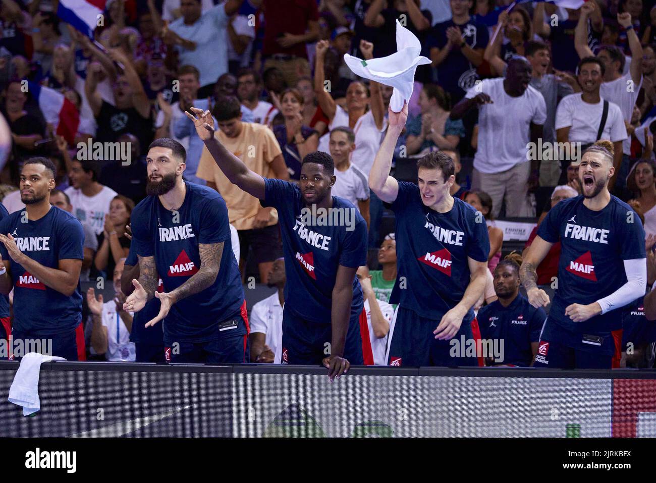 French Bench during the FIBA Basketball World Cup 2023 Qualifiers, 2nd