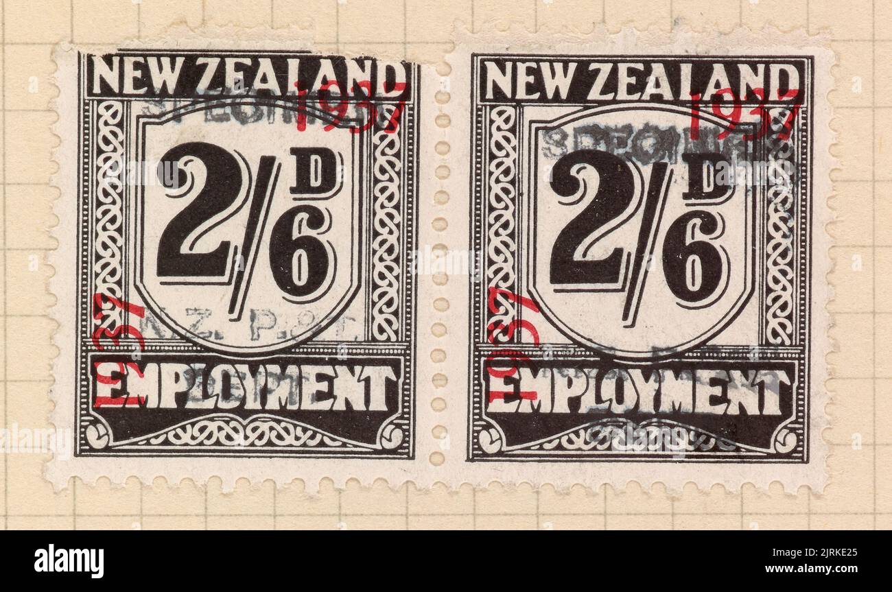 Block of two shillings and sixpence Unemployment Relief stamps