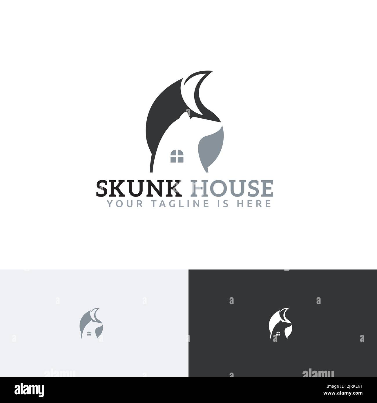 Skunk House Home Realty Real Estate Logo Stock Vector