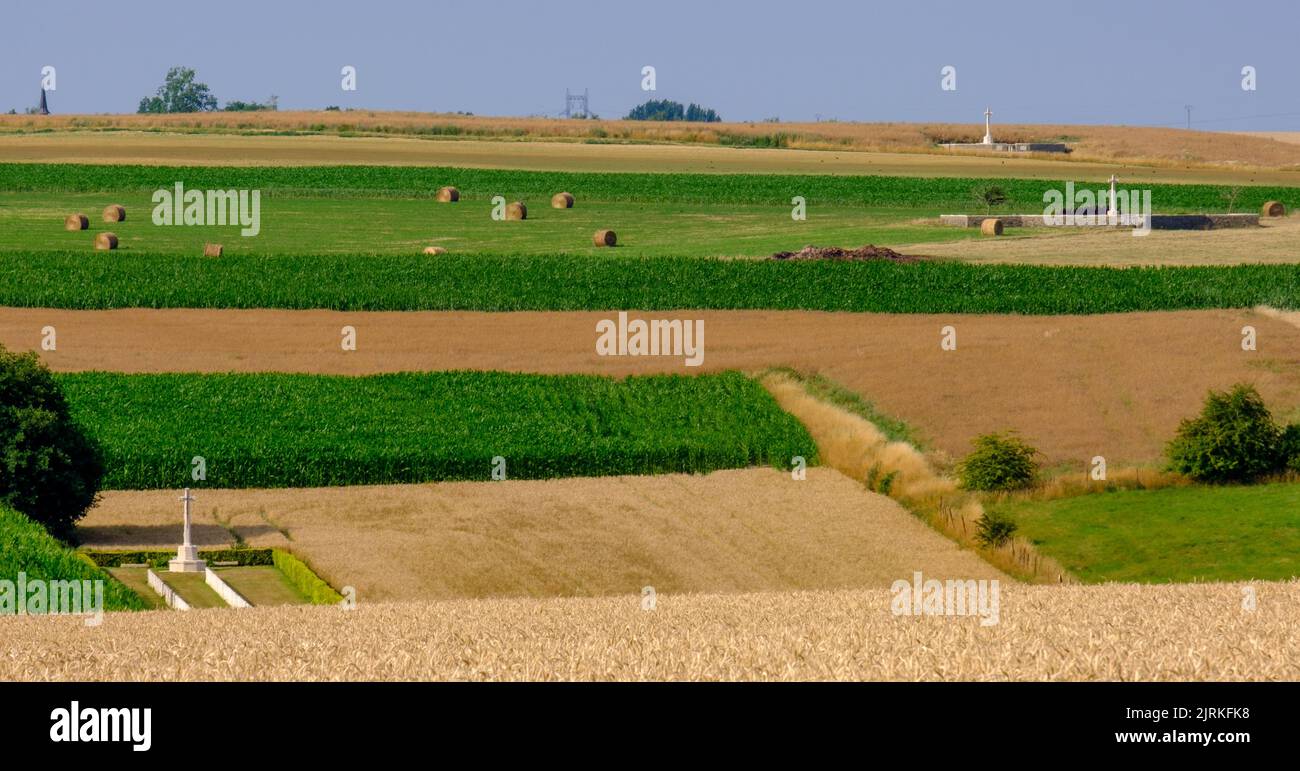 British war cemeteries on the Somme, France Stock Photo