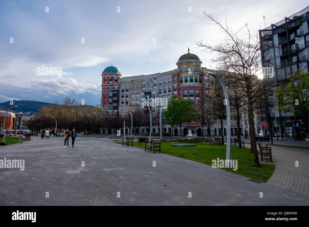 View of Euskadi Square in Bilbao. Stock Photo