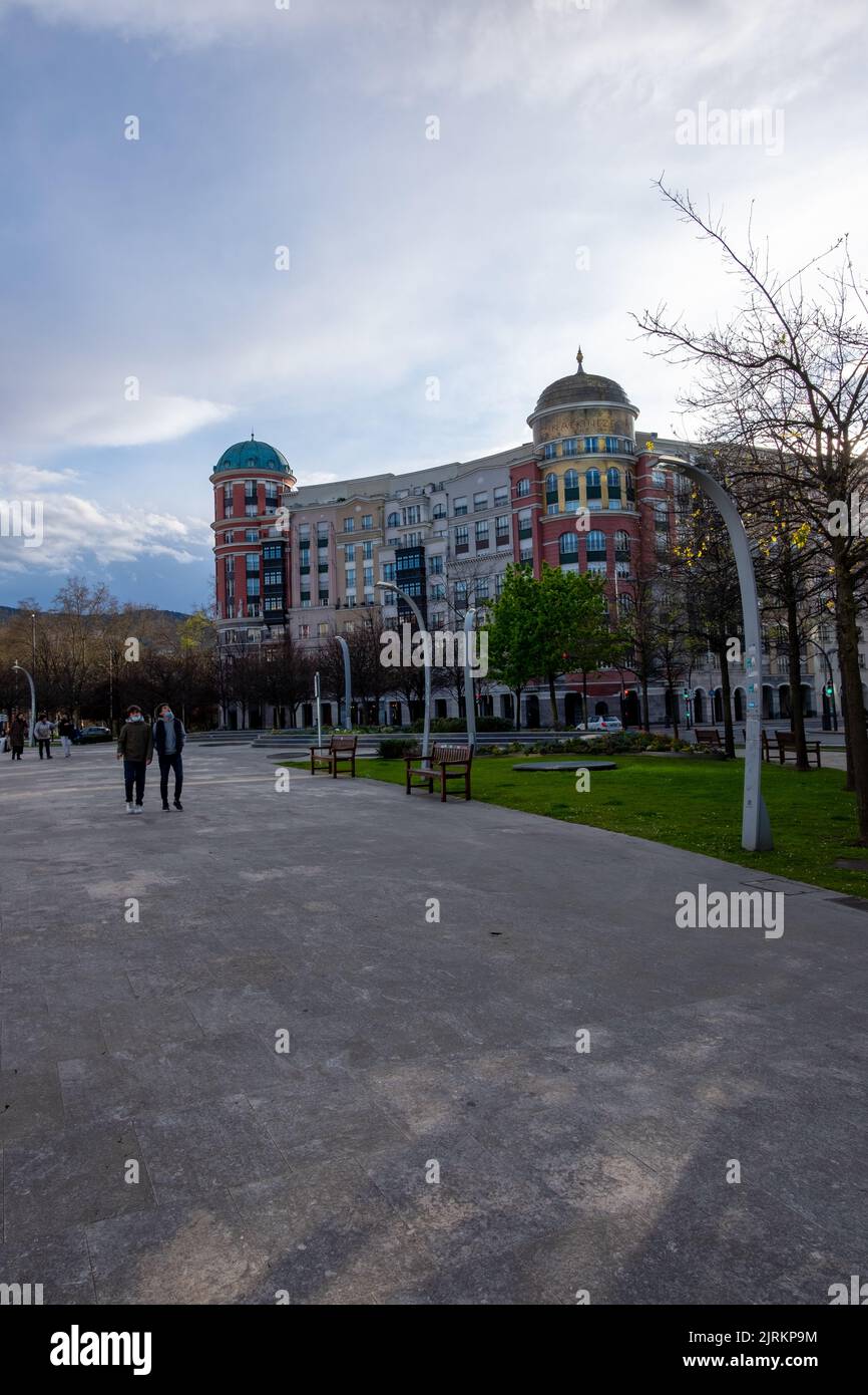 View of Euskadi Square in Bilbao. Stock Photo