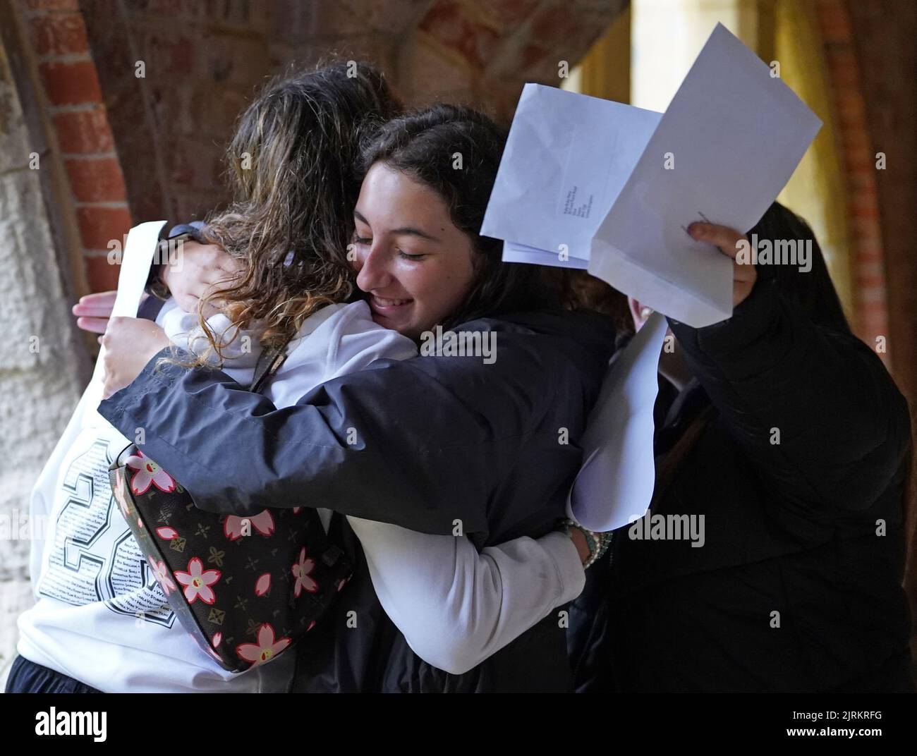 Students receive their GCSE results at Roedean School in Brighton ...