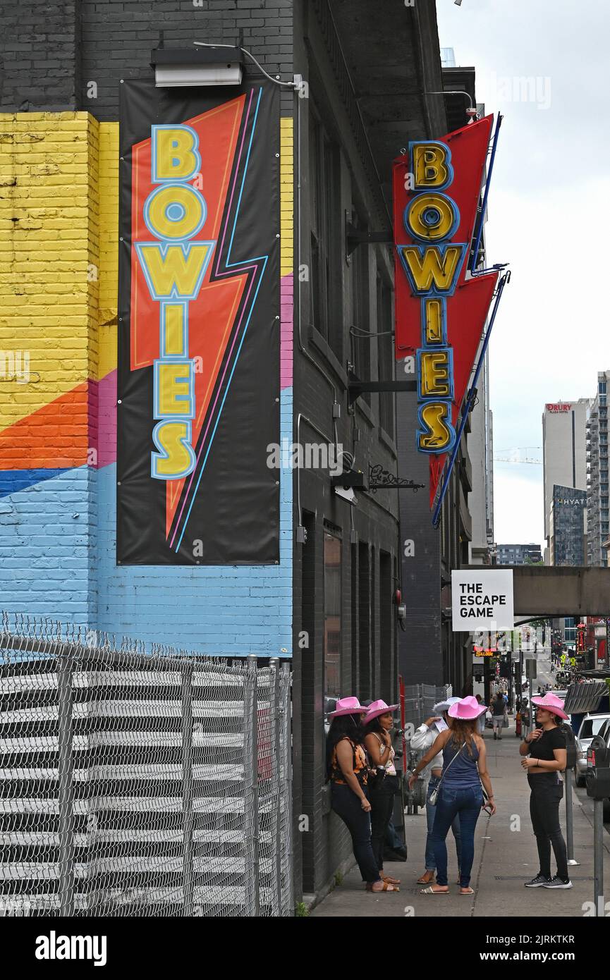 Bowie«s, Bar und Live Venue in Downtown ; Nashville, Tennessee, Vereinigte Staaten von Amerika Stock Photo