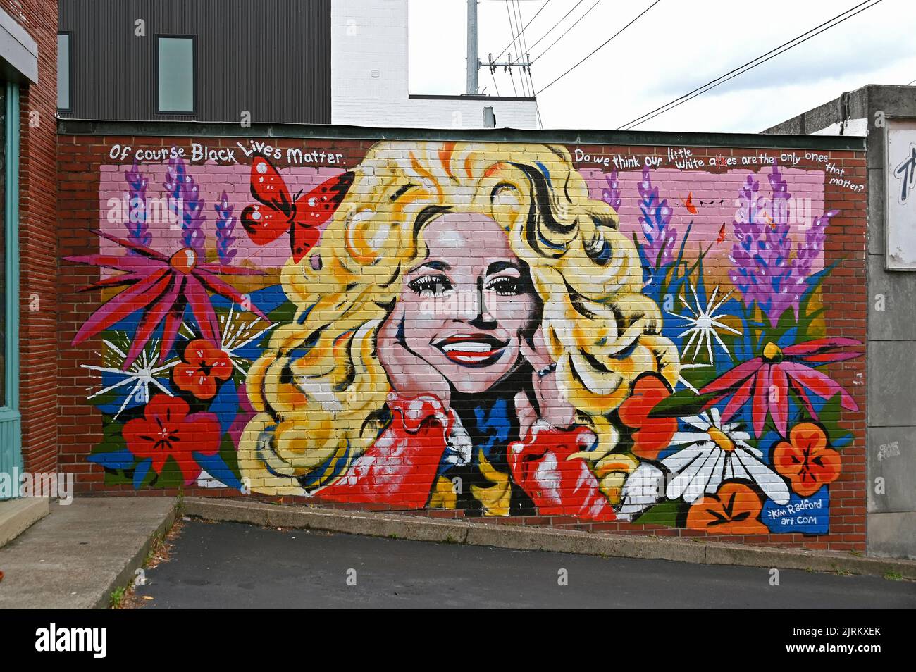 Dolly Parton WandgemŠlde in East-Nashville, Tennessee, Vereinigte Staaten von Amerika Stock Photo