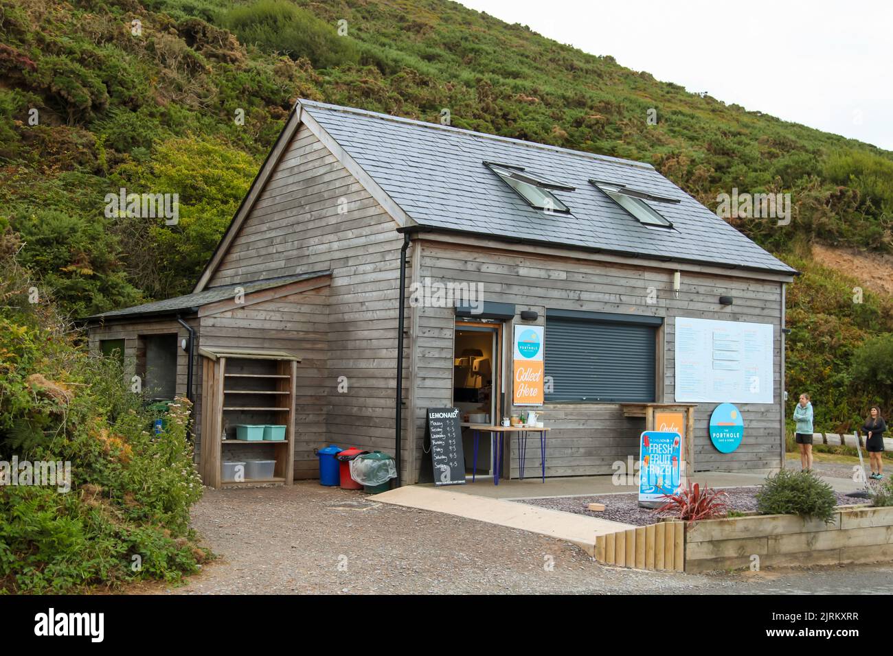 The Porthole Cafe and Kiosk, Woolacombe Dunes, North Devon, England, UK, August 2022 Stock Photo