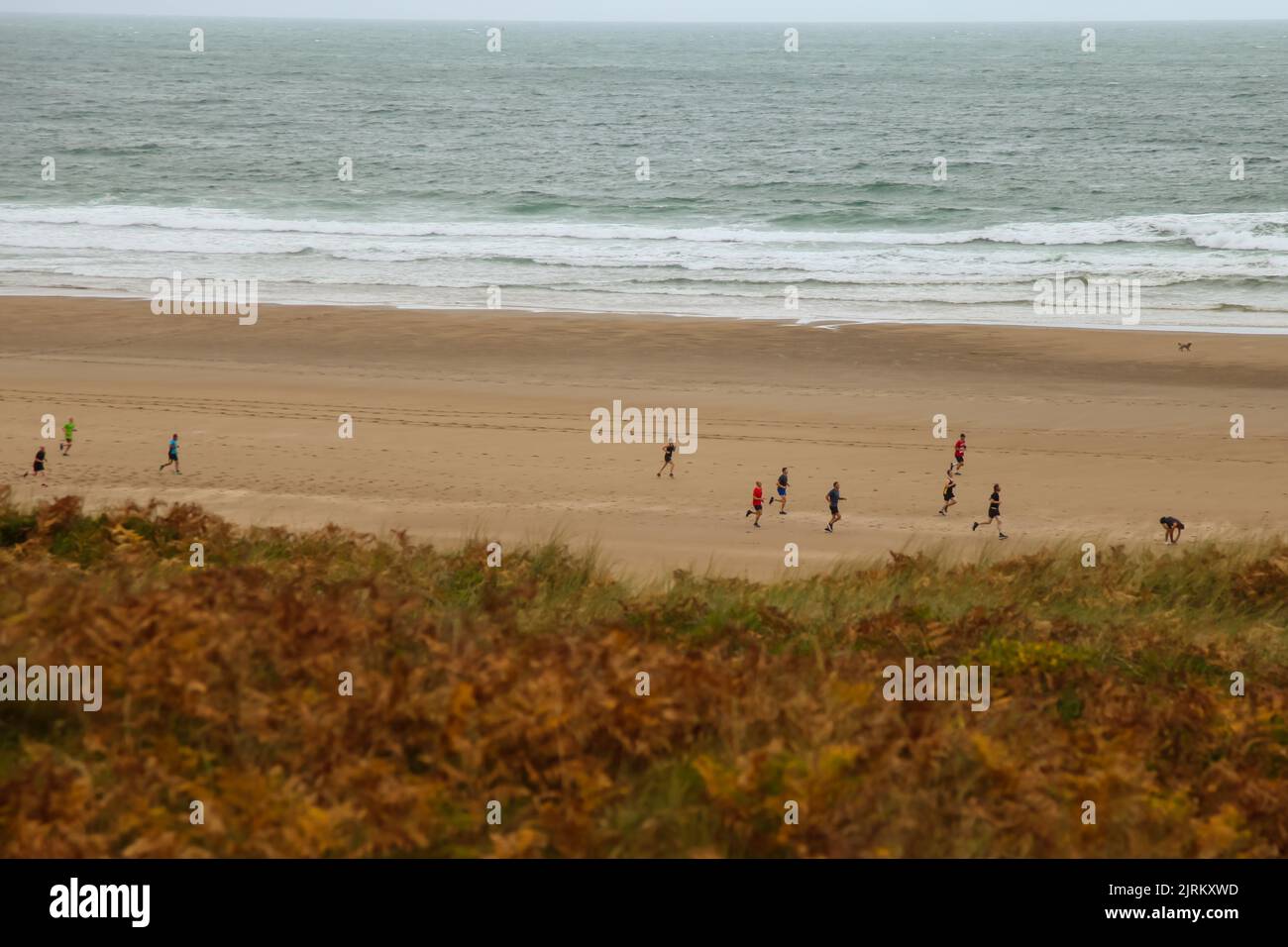 Woolacombe Dunes Park Run on the beach, North Devon, England, UK, August 2022 Stock Photo