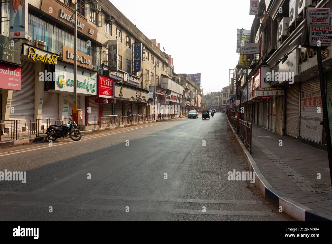 The View of Pune City During Lockdown of Covid 19, Pune, Maharashtra Stock Photo