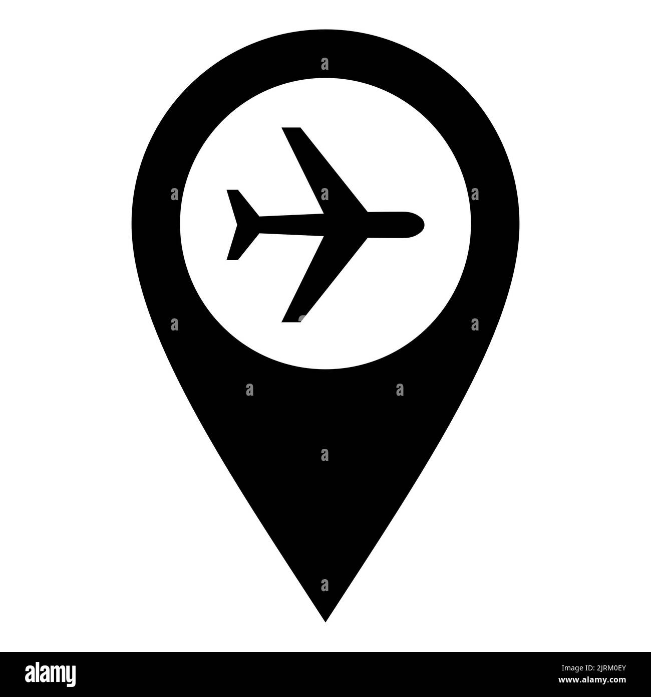 Airplane and location pin Stock Photo