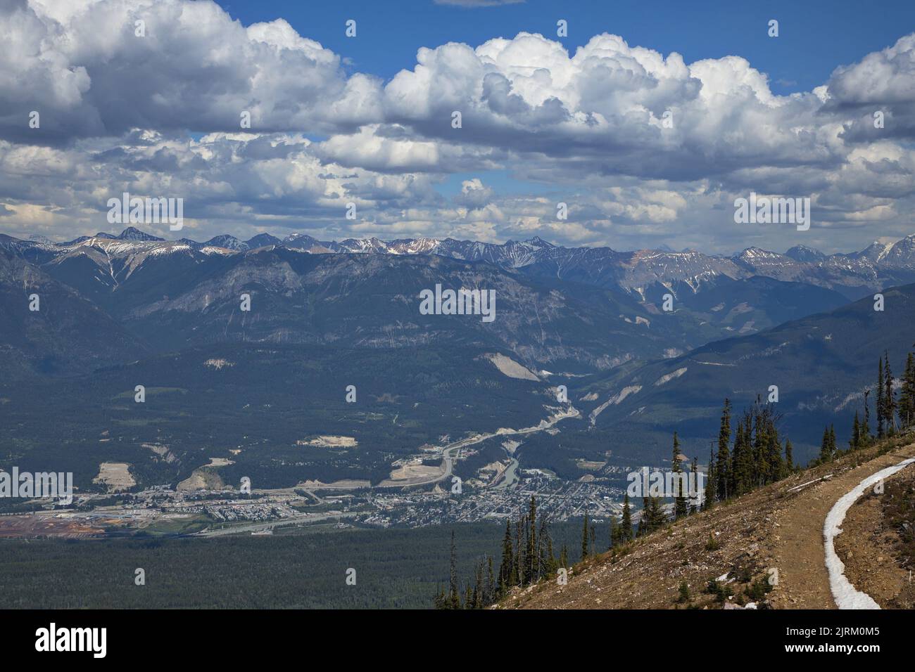 View of Golden from Golden Eagle Express in Kicking Horse Mountain