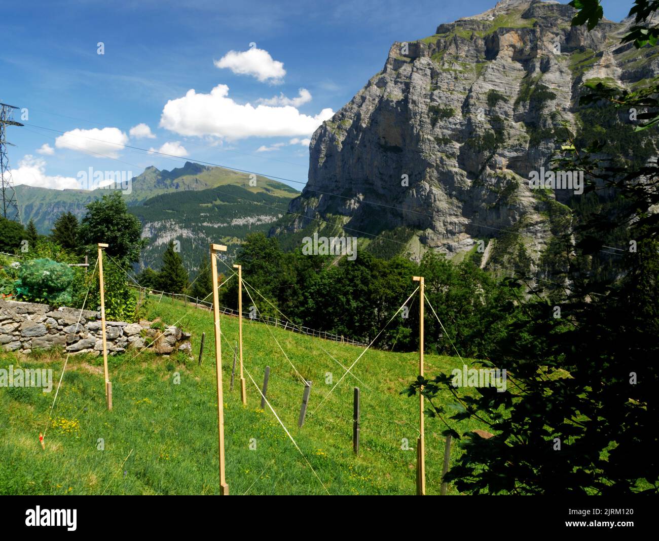 On-site building profile, Gimmelwald, Murren, Bernese Oberland, Switzerland. Stock Photo