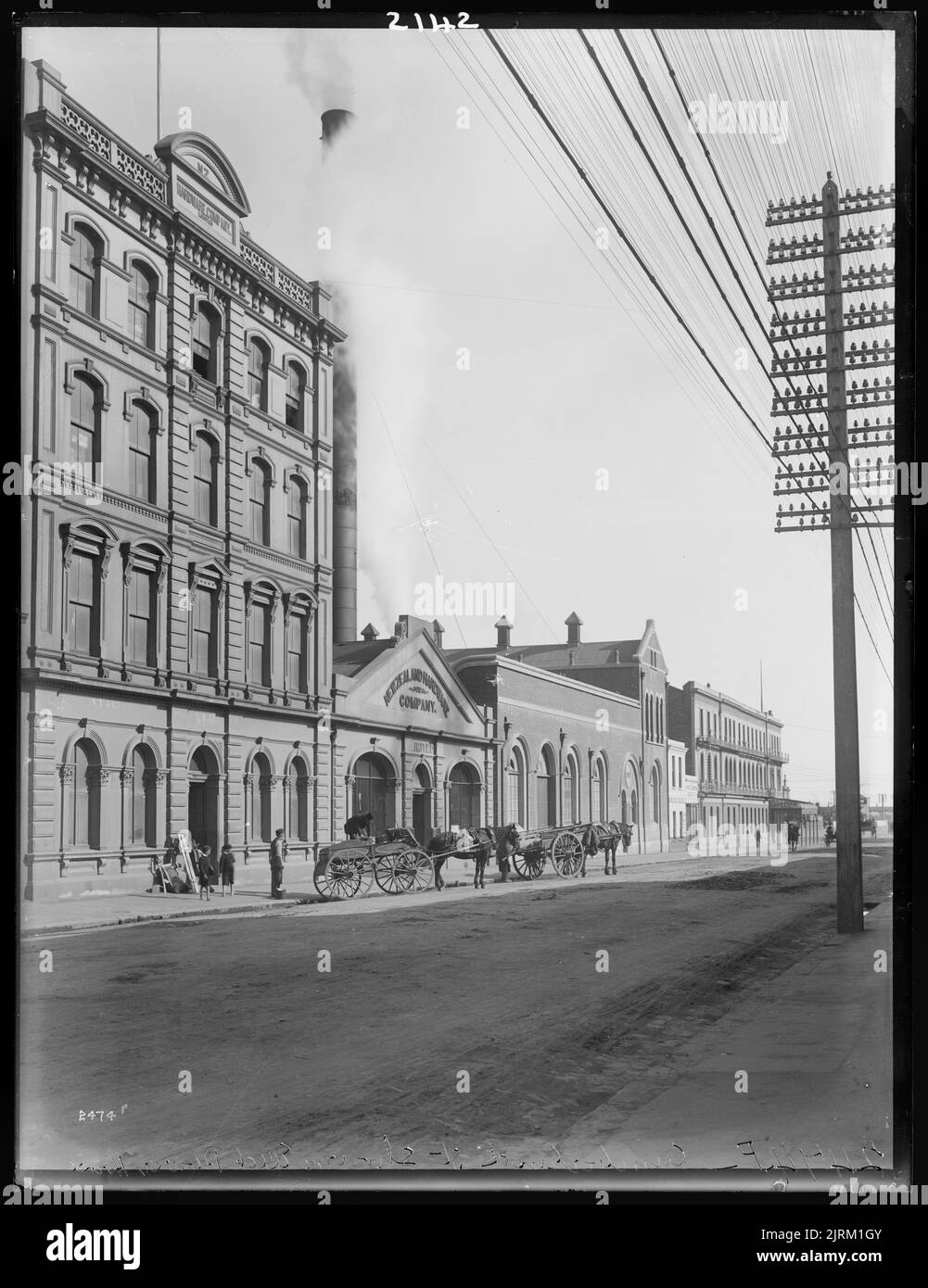 Cumberland Street showing Electric Power House, Dunedin, by Muir