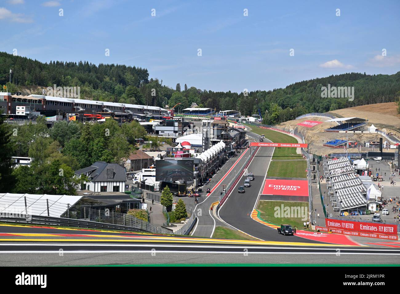 Illustration shows the Raidillon ahead of this weekend's Spa-Francorchamps Formula One Grand Prix of Belgium race, in Spa-Francorchamps, Thursday 25 August 2022. BELGA PHOTO DIRK WAEM Credit: Belga News Agency/Alamy Live News Stock Photo