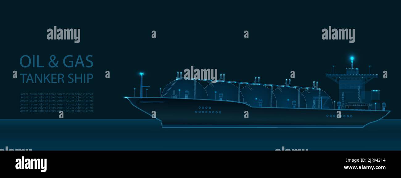 Oil tanker or gas carrier. Big ship designed to transport LPG