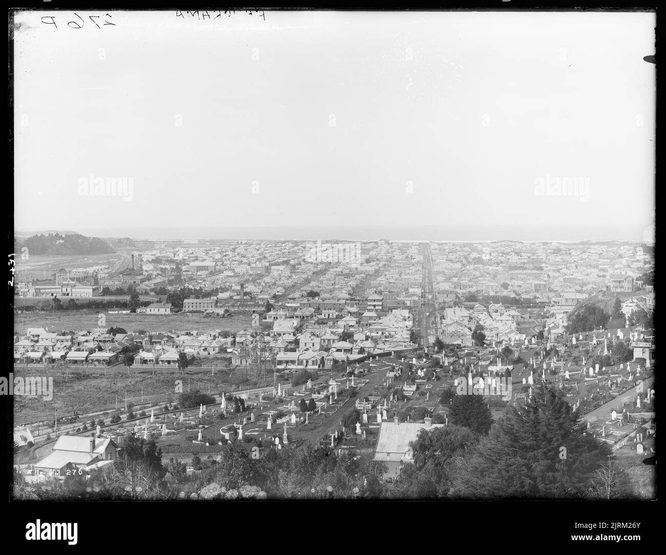 Dunedin from South Cemetery, Dunedin, by Muir & Moodie. Stock Photo