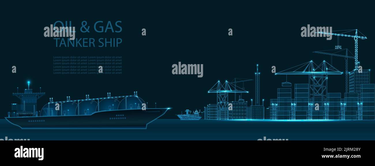 Oil tanker or gas carrier. Big ship designed to transport LPG
