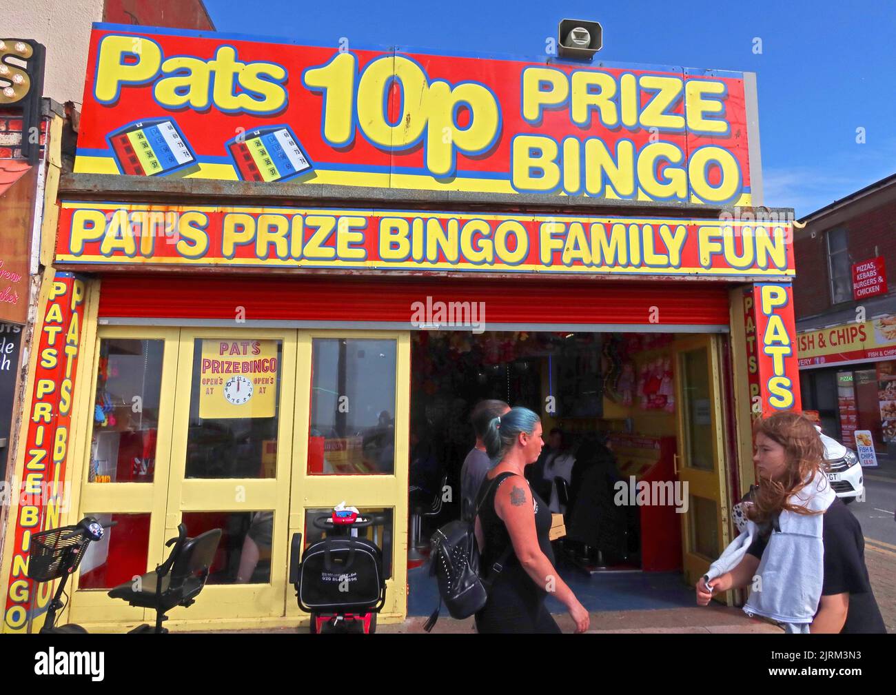 Pats 10p prize bingo, 165 The Promenade, Blackpool, Lancashire, England, UK,  FY1 5BE Stock Photo