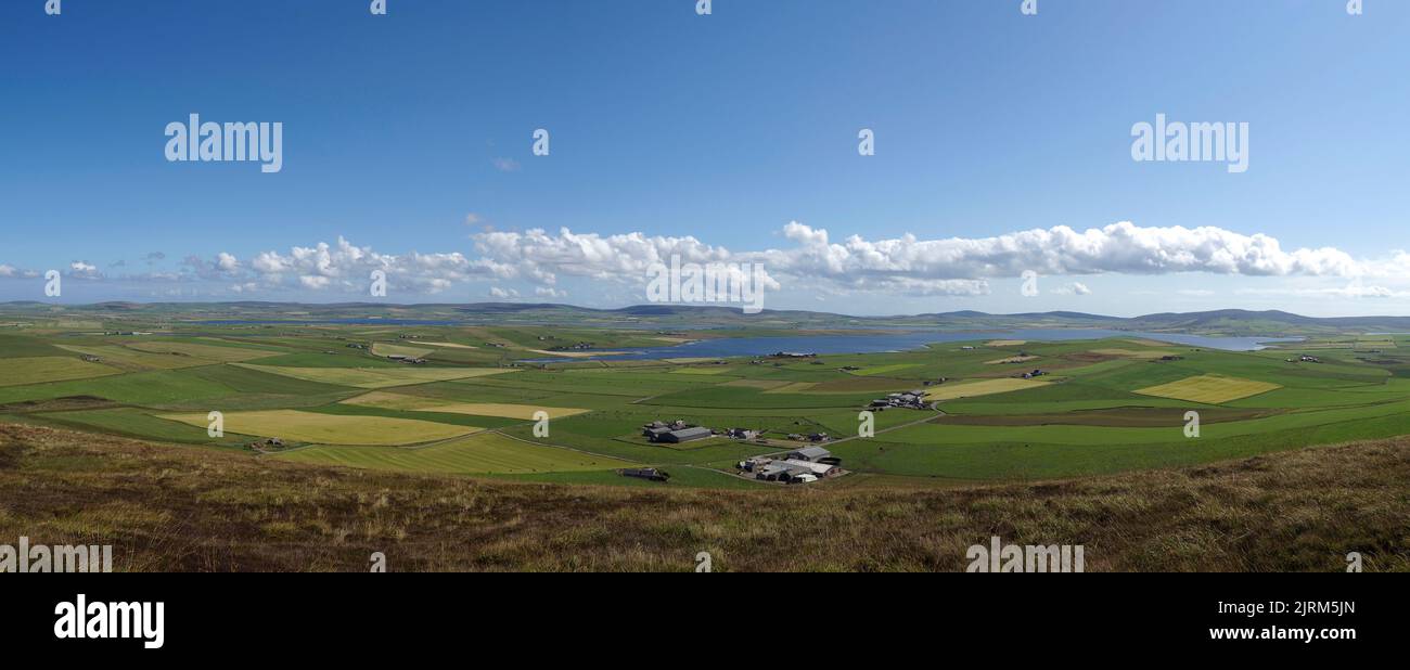 View from Cringla Fiold near Yesnaby, Orkney Stock Photo