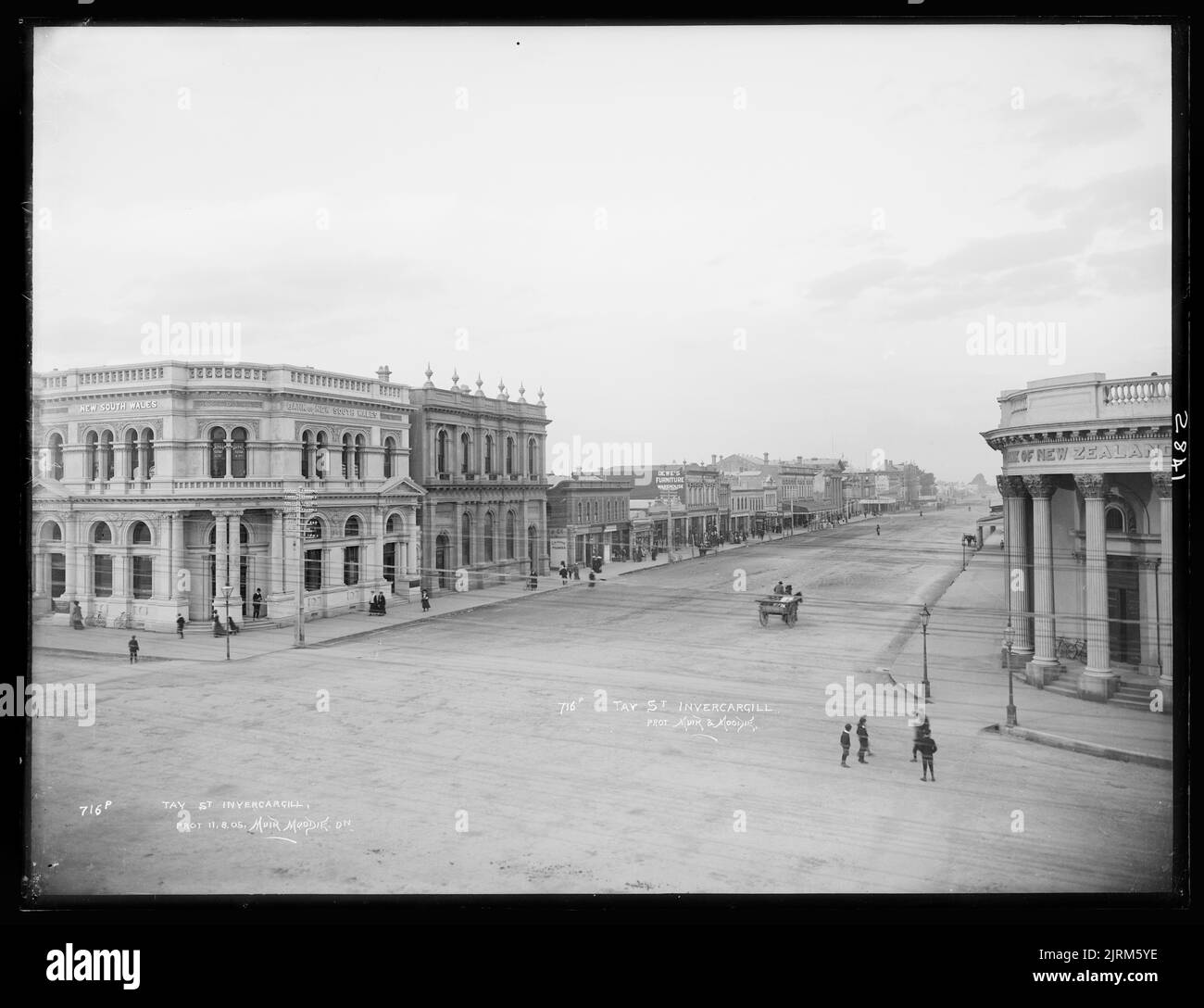 Tay Street, Invercargill, circa 1905, Invercargill, by Muir & Moodie. Stock Photo