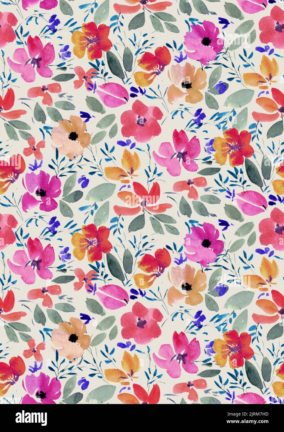 Wild Flower Seamless Pattern Ditsy Floral With Pink Background