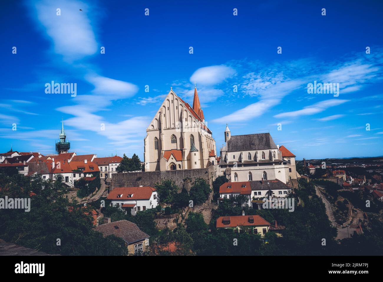 A beautiful shot of the town of Znojmo in Czech Republic Stock Photo