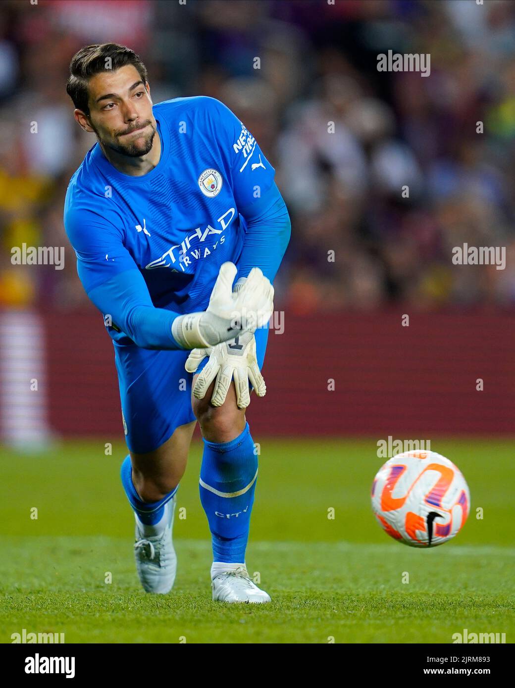 Stefan Ortega Moreno of Manchester City during the friendly match for the benefit of the ALS between FC Barcelona and Manchester City played at Spotify Camp Nou Stadium on August 24, 2022 in Barcelona, Spain. (Photo by Colas Buera / PRESSIN) Stock Photo