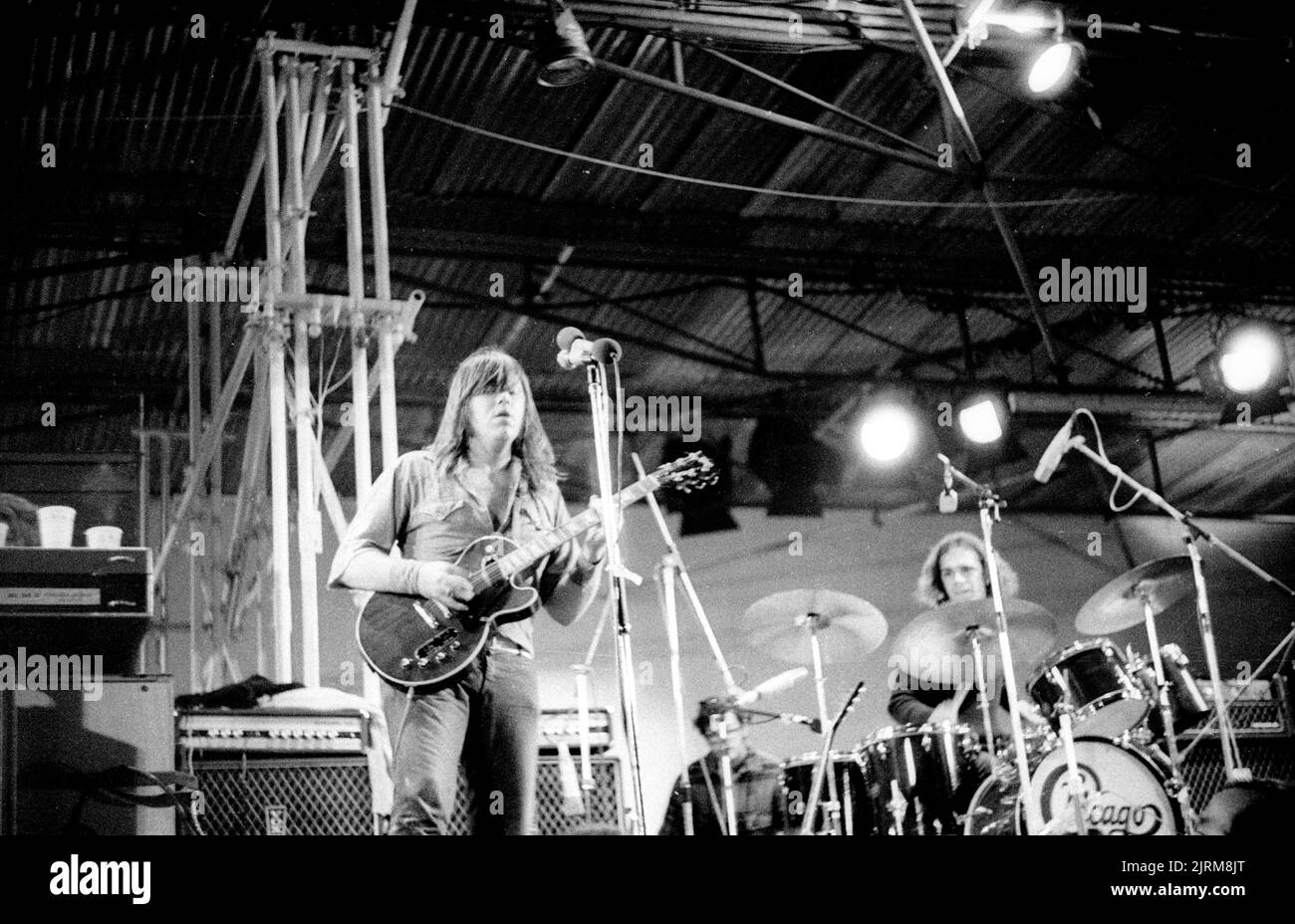 Chicago band playing at the 1970 Isle of Wight Festival, UK Stock Photo