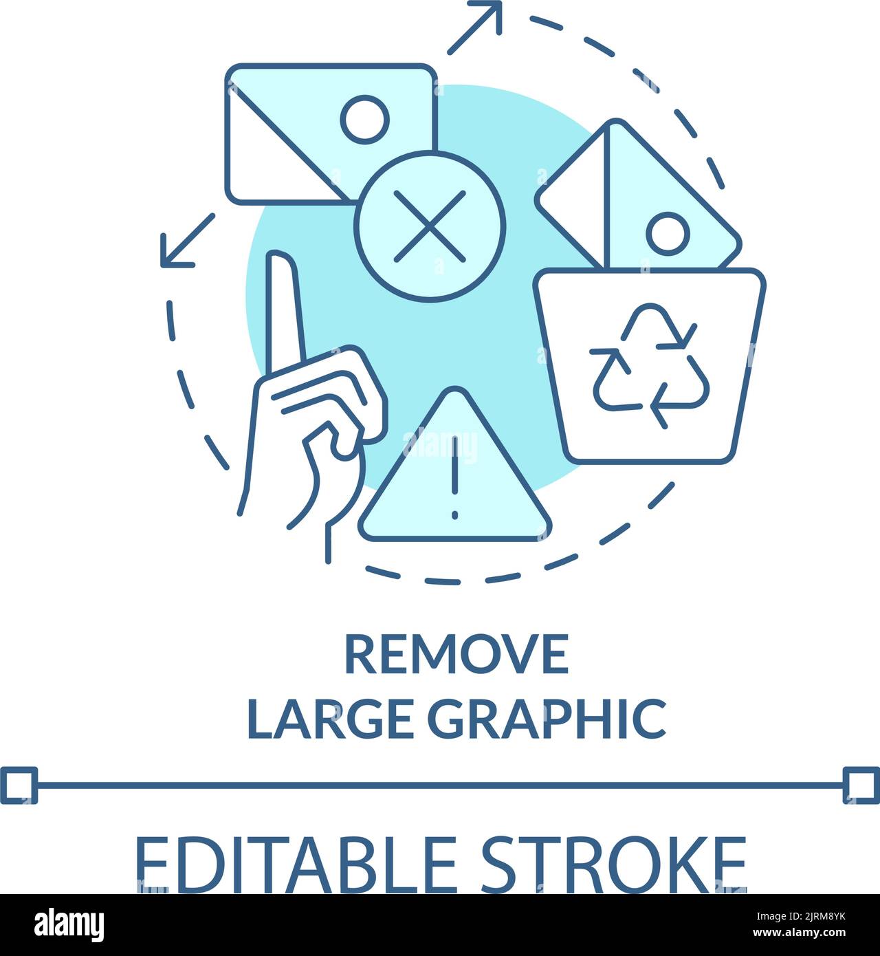 Remove large graphic turquoise concept icon Stock Vector