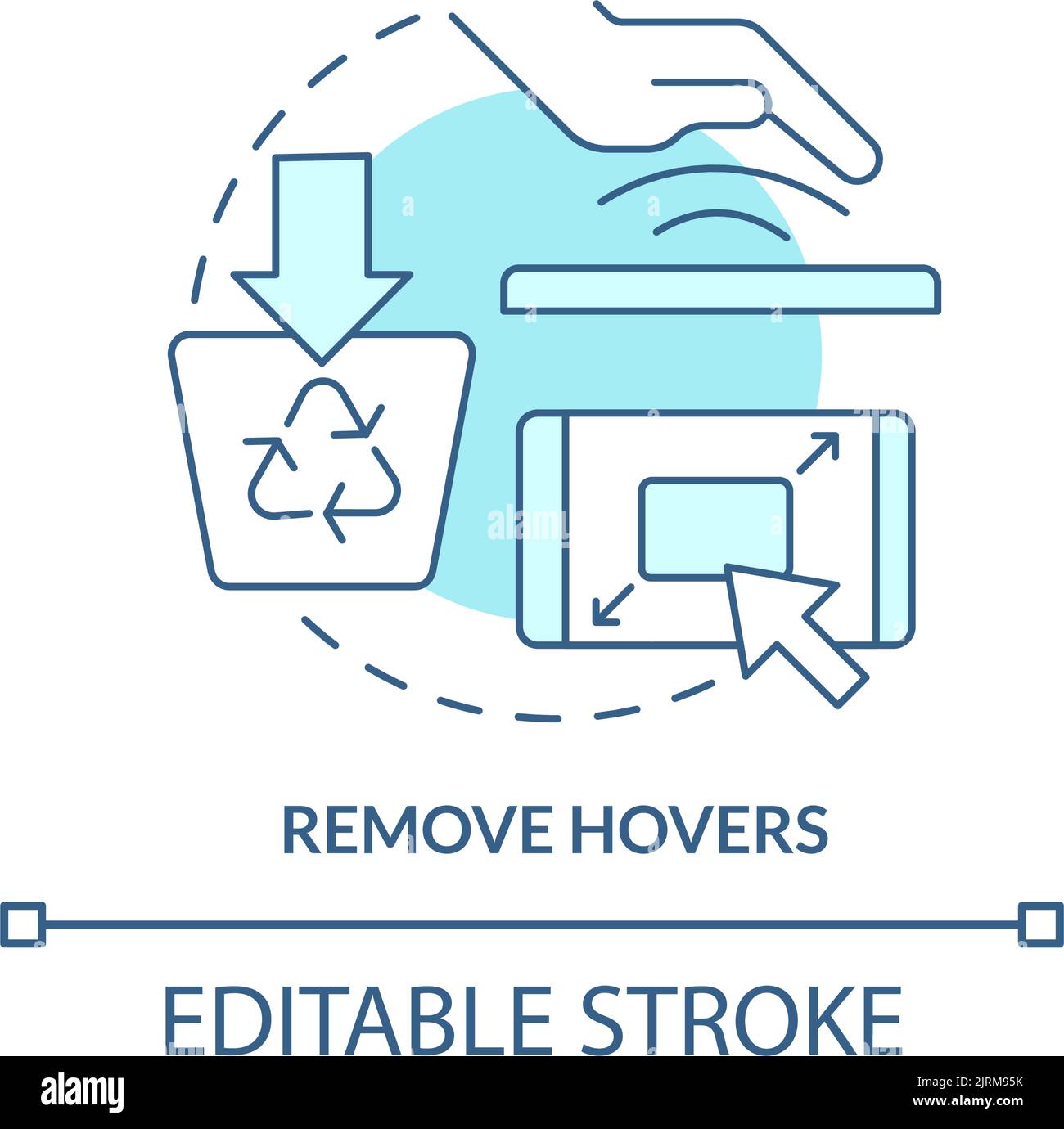 Remove hovers turquoise concept icon Stock Vector