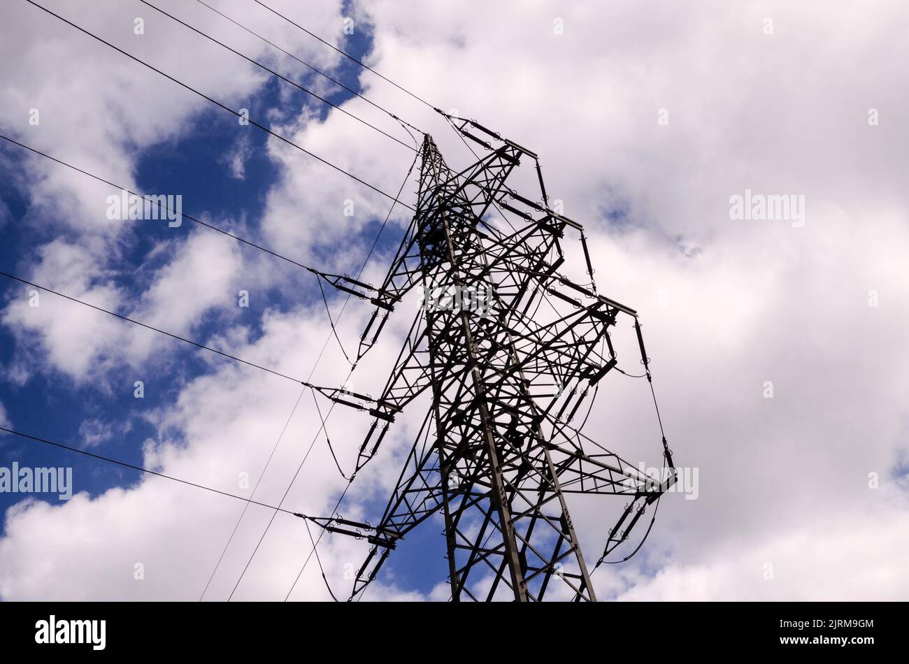 High Voltage Electric Transmission Tower Energy Pylon Stock Photo - Alamy