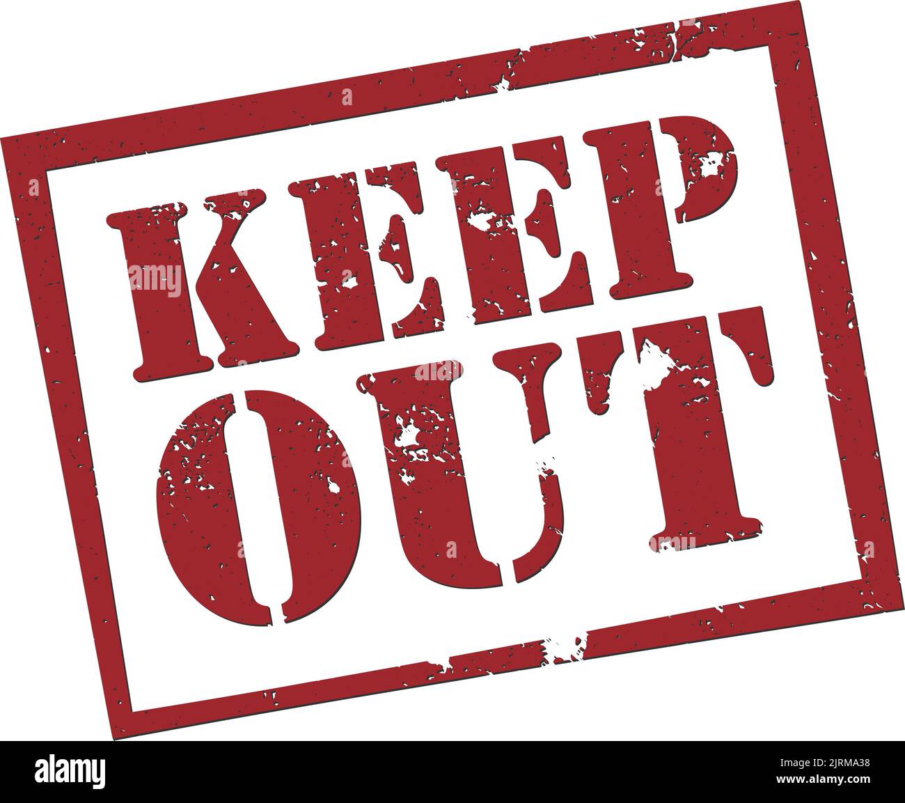 red grungy KEEP OUT rubber stamp, vector illustration Stock Vector