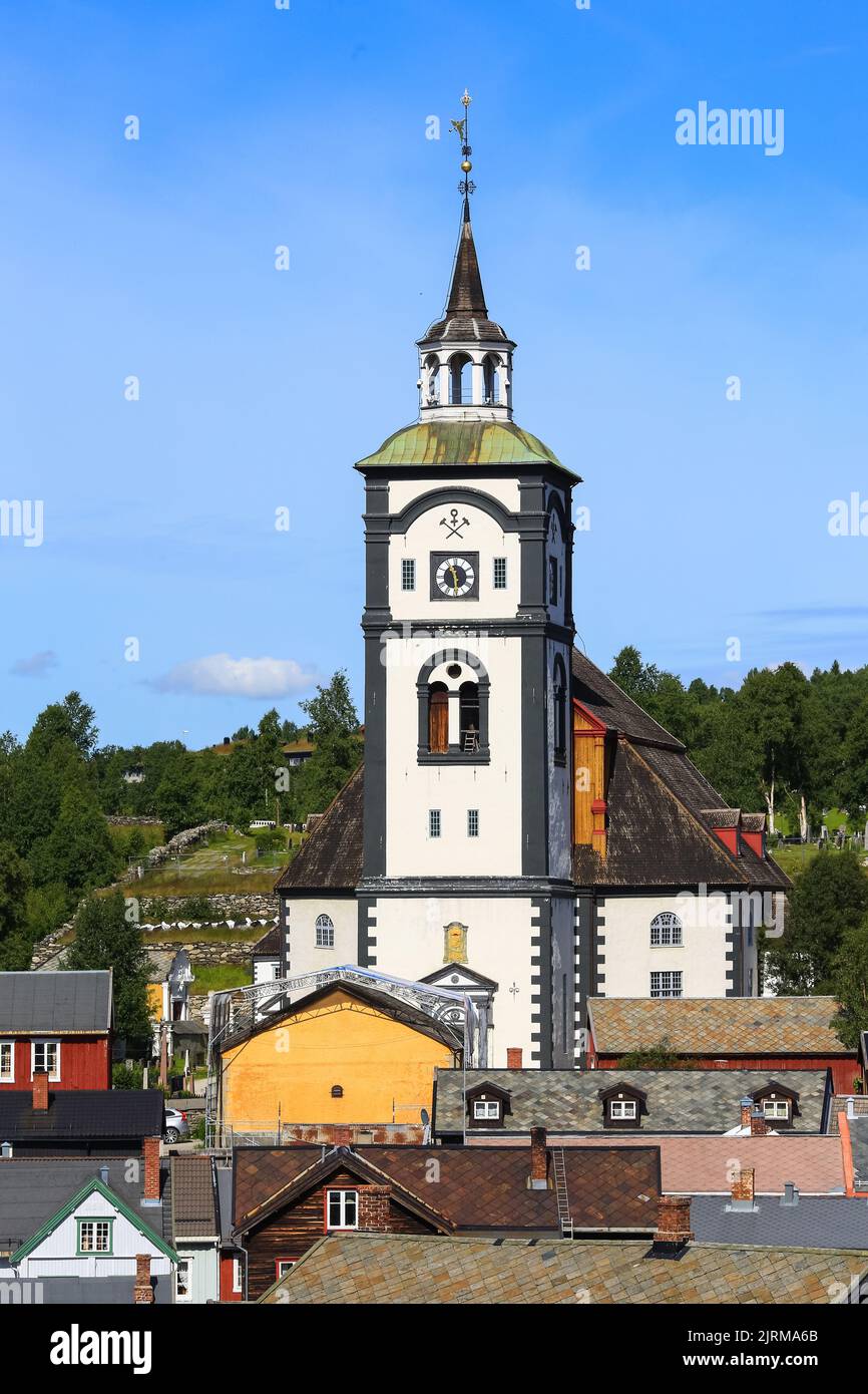 Old church in Roeros. Roeros is a municipality in Trøndelag county ...