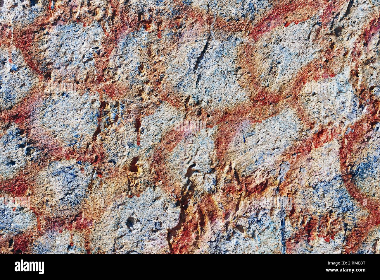 Colorful concrete wall texture. Copy space, top view. Stock Photo